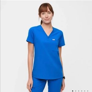 FIGS Catarina One Pocket Scrub Top in Royal Blue